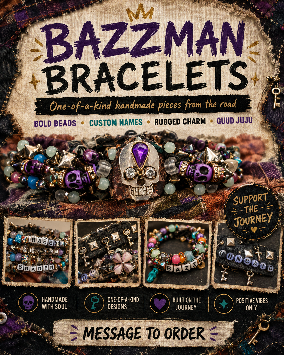 BazzMan Bracelets — one-of-a-kind handmade pieces, message to order on Facebook